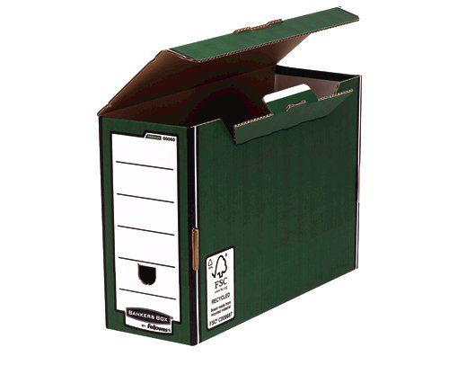 Bankers Box® by Fellowes Premium Transfer Files with Fastfold™  127mm - Green