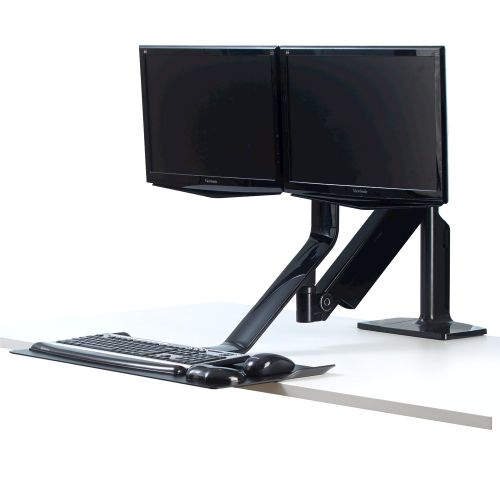 Fellowes Extend Sit-Stand Work Platform Dual Monitor Arm