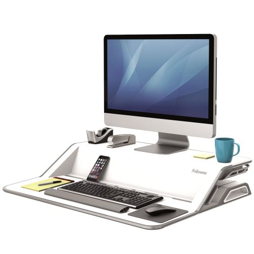 Fellowes Lotus Sit Stand Workstation White 0009901