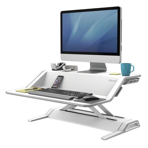 Fellowes Lotus Sit-Stand Workstation Lift Technology White Ref 9901