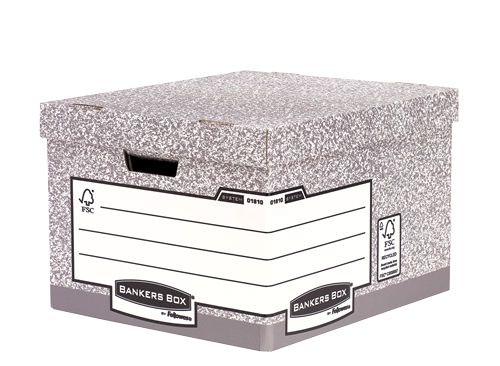 Fellowes System Large Storage Box Grey Pack of 10 32846J