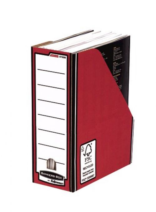 Bankers Box® by Fellowes Premium Magazine Files with Fastfold™  Red