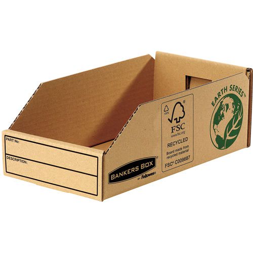 Bankers Box by Fellowes Parts Bin Corrugated Fibreboard Packed Flat W147xD280xH102mm Ref 07354 [Pack 50]