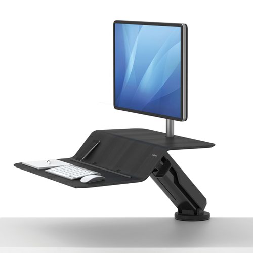 Lotus™ RT Sit-Stand Workstation – Single Black