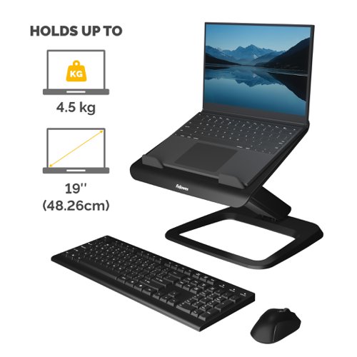 Fellowes Hana LT Laptop Riser Black - 100016994 24163FE Buy online at Office 5Star or contact us Tel 01594 810081 for assistance