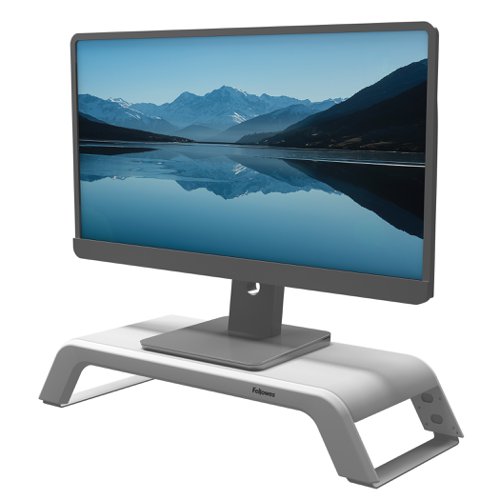 24198FE | Discover a new level of ergonomic comfort with the Hana LT monitor stand, offering three height settings to suit your unique needs, ensuring you work comfortably and efficiently. The wide platform on this monitor stand can hold large screens weighing up to 22.6kg. Enhance your workspace with the Hana LT monitor stand – where comfort, style, and sustainability come together seamlessly to elevate your productivity and well-being. This monitor stand has been tested by FIRA International Ltd to comply with the ergonomic requirements set out in the European Health and Safety Legislation: EN ISO 9241-5 and is built to last with a 5-year extended warranty, and access to the best customer service to help with any queries you may have.