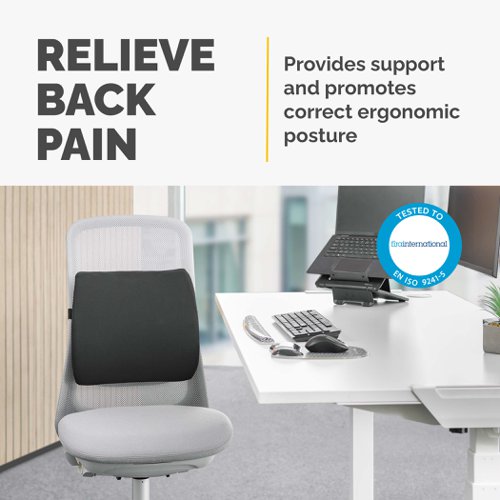 Fellowes Breyta Comfort Cushion Back Support For Office Chair Black - 100119852