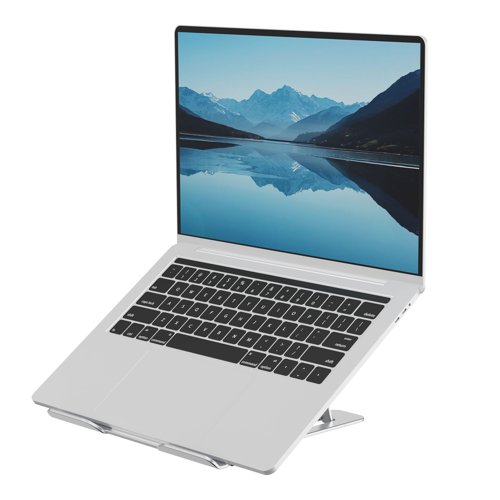 Fellowes Adjustable Laptop Riser Alumia Portable Laptop Stand Silver