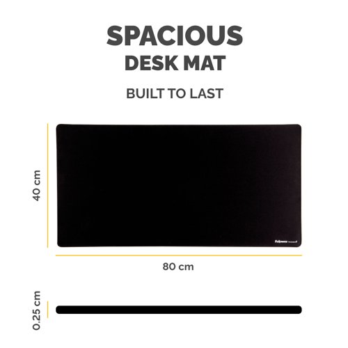 Fellowes Breyta Desk Mat with Antibacterial Protection Black