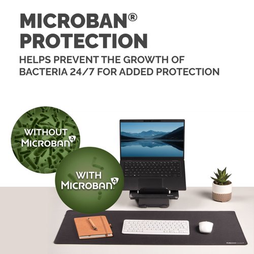 Fellowes Breyta Desk Mat with Antibacterial Protection Black