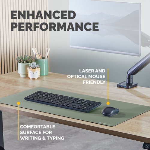 Fellowes Breyta Desk Mat with Antibacterial Protection Sage