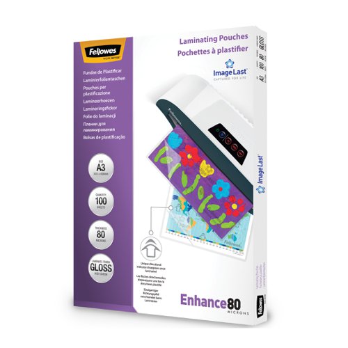 Fellowes Laminating Pouch A3 2x80 Micron Gloss (Pack 100) 5306207