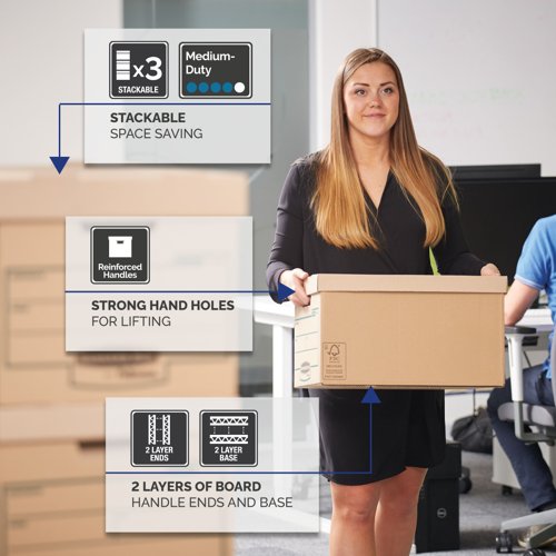 Fellowes Bankers Box Earth Series Large Storage Box Board Brown (Pack 10) 4470701