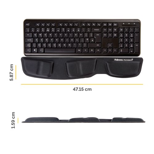 Fellowes Health-V™ Fabrik Keyboard Wrist Support - Black - 710-7844