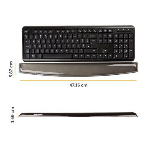 Fellowes Crystal Gel Keyboard Wristrest Black 9112201
