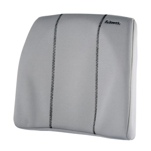 Fellowes Slimline Back Support SoftTouch Fabric with Adjustable Strap Black