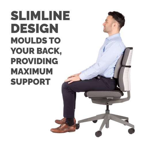 Fellowes Slimline Back Support Soft-touch & Adjustable Strap Graphite Ref 9190901 Fellowes