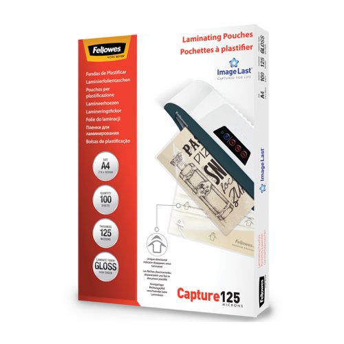 Fellowes Laminating Pouches 250 Micron A4 Ref 5307407 [Pack 100] Fellowes