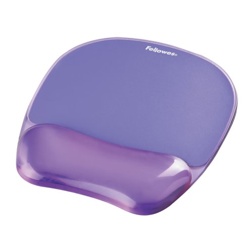 Fellowes Crystal Gel Mouse Pad with Wrist Rest Purple 9144104