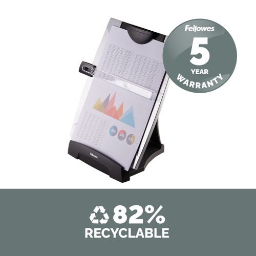 Fellowes Office Suites Desktop Copyholder A4 Adjustable to A3 Ref 8033201 818240 Buy online at Office 5Star or contact us Tel 01594 810081 for assistance