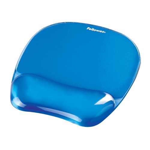 Fellowes Crystal Gel Mouse Pad and Wrist Rest Blue 9114120
