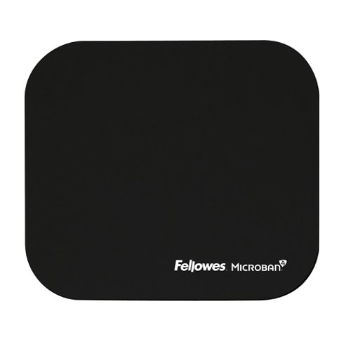 Fellowes Microban Mousepad Antibacterial with Non-slip Base Black Ref 5933907