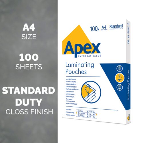 ValueX Laminating Pouch A4 2x100 Micron Gloss (Pack 100) 6003301 36019FE