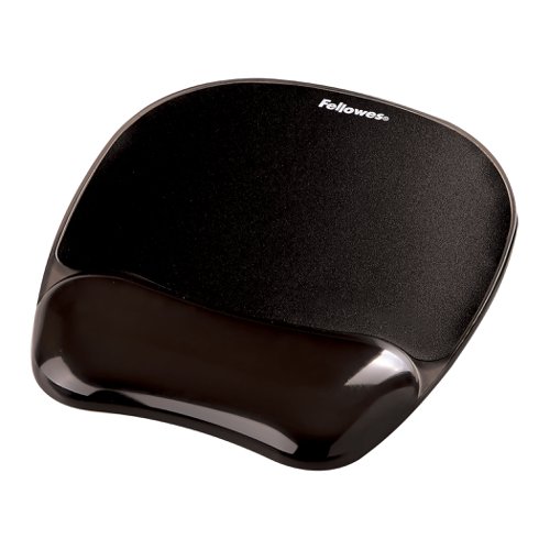 Fellowes Crystal Gel Mouse Pad and Wrist Rest Black 9112101