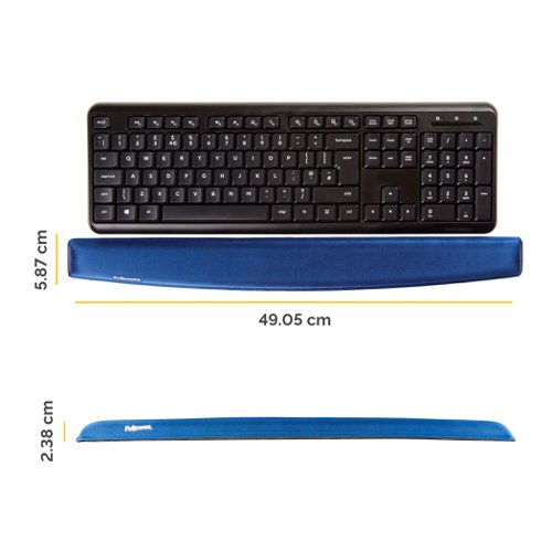 Fellowes Memory Foam Keyboard Wrist Support Sapphire Blue 9178401