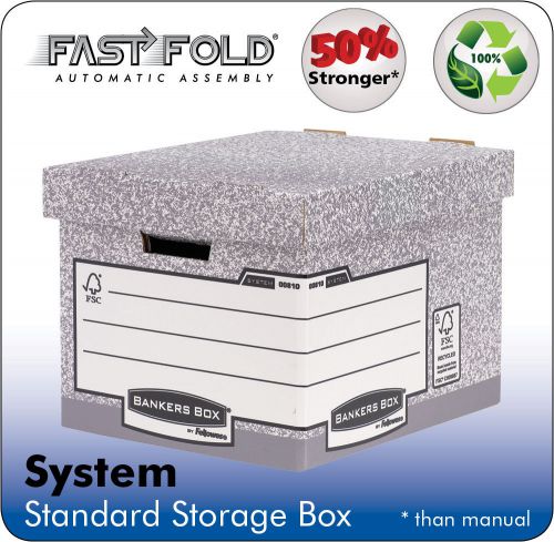 Fellowes Bankers Box System Standard Storage Box Board Grey (Pack 10) 00810-FF