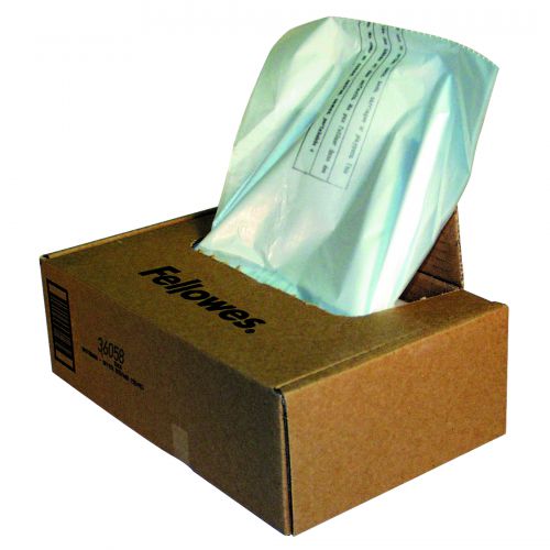 Fellowes Shredder Waste Bag 121-143 Litre Clear (Pack 50) 3605801