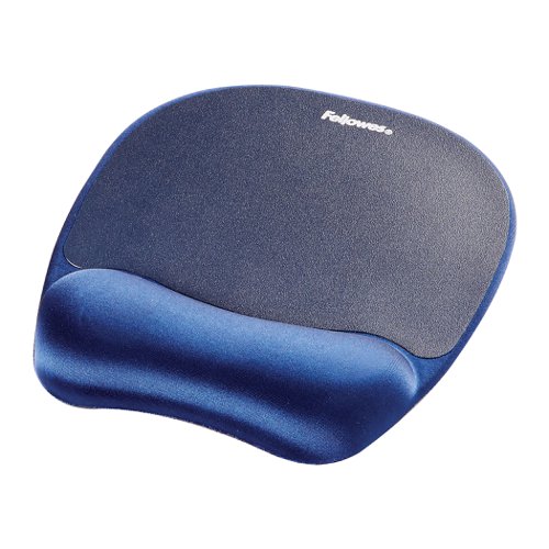 Fellowes Memory Foam Mousepad with Wrist Rest Blue 9172801