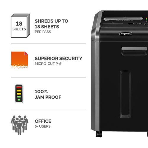 Fellowes 225mi Microshred Shredder 4320201 BB64273 Buy online at Office 5Star or contact us Tel 01594 810081 for assistance