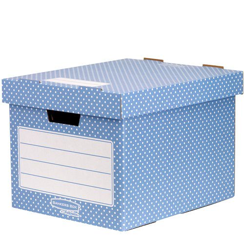Fellowes Storage Box Blue/White 4pk - 710-7751