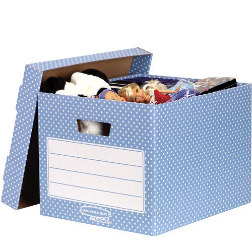 Fellowes Storage Box Blue/White 4pk - 710-7751