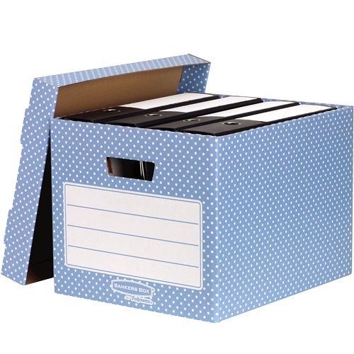 Fellowes Storage Box Blue/White 4pk