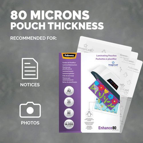 Fellowes Laminating Pouch 160 Micron A3 Ref 5396403 [Pack 25] 832189 Buy online at Office 5Star or contact us Tel 01594 810081 for assistance