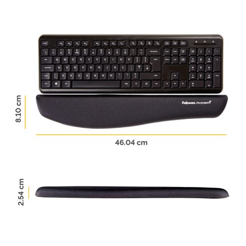Fellowes Plush Touch Keyboard Wristrest Black 9252103