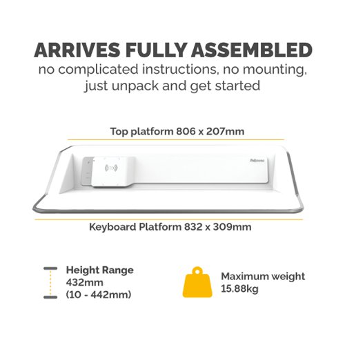 Fellowes Lotus DX Sit Stand Workstation White 8081101