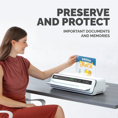 Get the best from your Fellowes laminator by using genuine Fellowes Laminating Pouches. Each 160 micron thick, high sheen, gloss finished pouch provides sturdy protection for A4 documents. The single pre-scored central fold makes the pouch ideal for cards or menus for keeping them clean and pristine for a professional look. Easy to wipe clean and help protect your material from damage resulting from regular handling or from the elements.