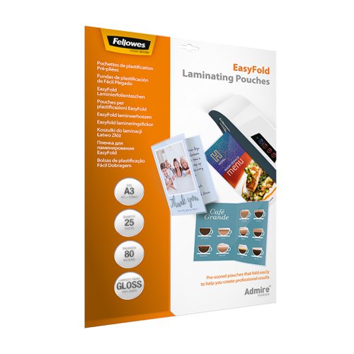 Fellowes Admire A3 Laminating Pouches - EasyFold Pack 25