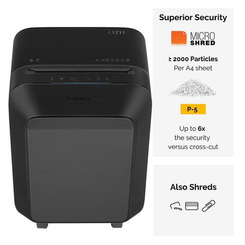 Fellowes Powershred LX211 Micro-Cut Shredder Black 5050201