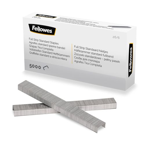Fellowes 26/6 Staples - Full-Strip x 5000 - 710-7663