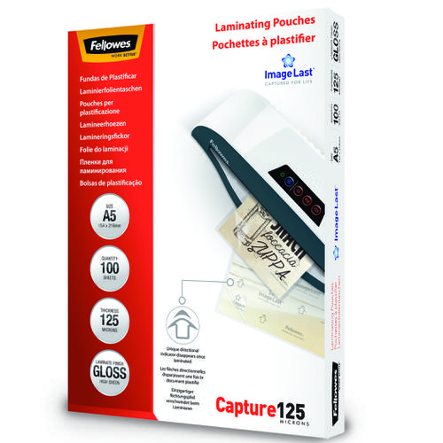 Fellowes Laminating Pouches 250 Micron for A5 Ref 5307301 [Pack 100]