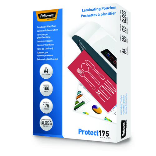 Fellowes Laminating Pouch A4 2x175 Micron Gloss (Pack 100) 5308703