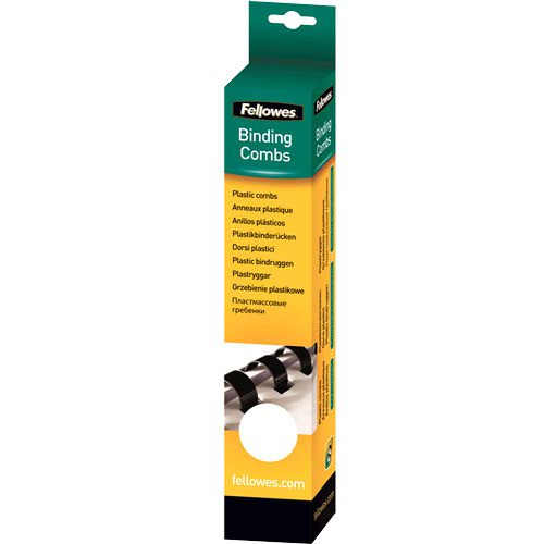 Fellowes Plastic Binding Combs 8mm Capacity 21-40 80gsm A4 Sheets Ref 5330403 [Pack 25]