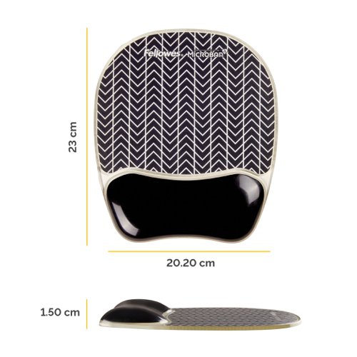 37244FE - Fellowes Gel Mouse Pad with Microban Protection Chevron 9653401