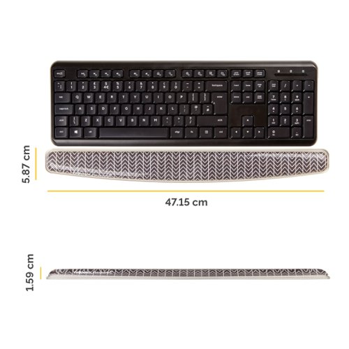 Fellowes Gel Keyboard Wrist Rest with Microban Protection Chevron 9653601 37251FE
