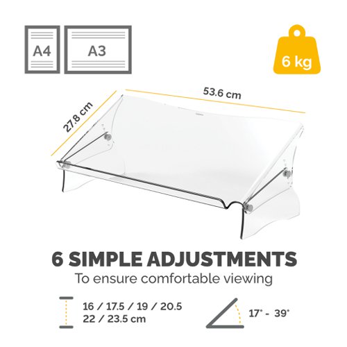 BB75272 Fellowes Clarity Document Support Clear Acrylic 97313011