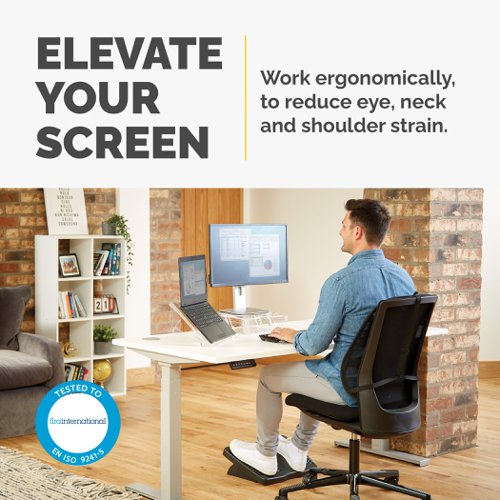 Ensure your monitor is at a comfortable viewing level and with the Fellowes Clarity Adjustable Monitor Riser. With five height adjustments allowing you to optimise your user experience, this minimalistic and exceptionally high-quality acrylic monitor riser supports monitors that weigh up to 10kg.